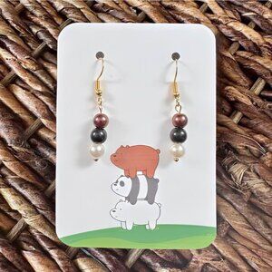 New Handmade Earrings Inspired by “We Bare Bears” (1.6” long x 0.25” wide)
